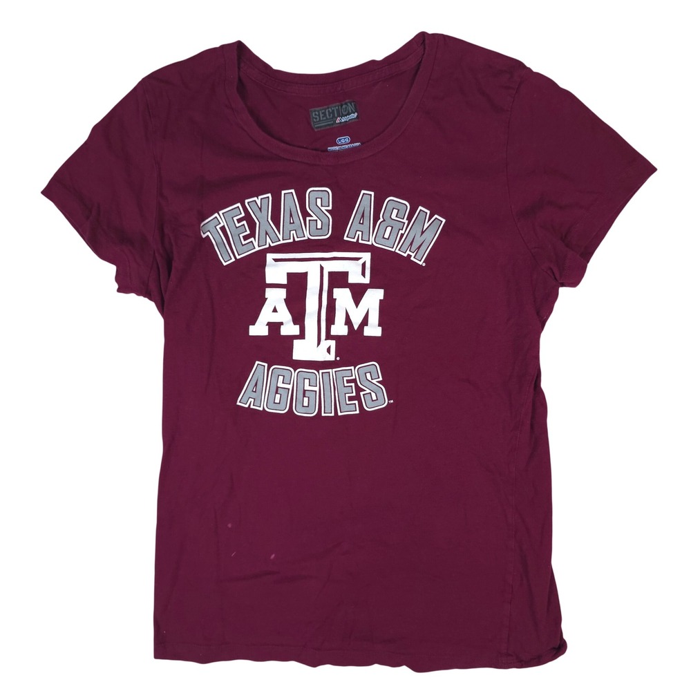 Majestic Texas A&M Aggies T-Shirt‎ Womens Large Maroon Graphic NCAA Tee